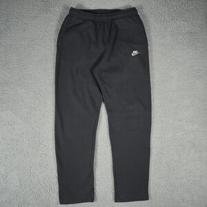 Nike Sweatpants Mens Size Medium Black Straight Leg Swoosh Track Club Fleece